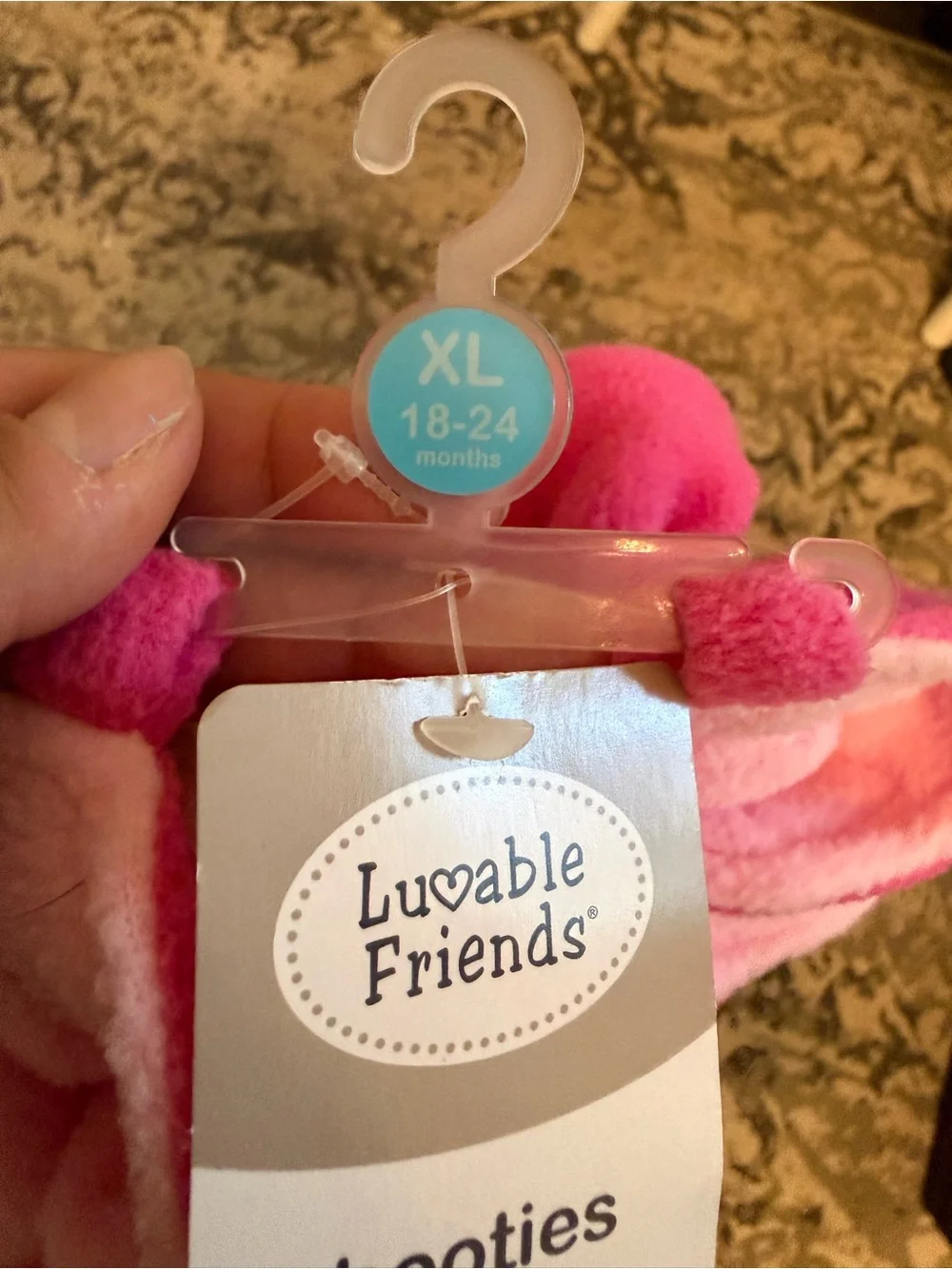 PatPat Pink Two-Tone Fleece Baby Booties